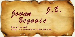 Jovan Begović vizit kartica